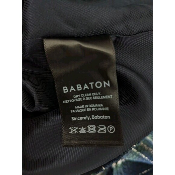 Aritzia BABATON Joan Oversized Shirt Jacket Navy Green Tweed Plaid Shacket Sz 1 - Picture 9 of 13